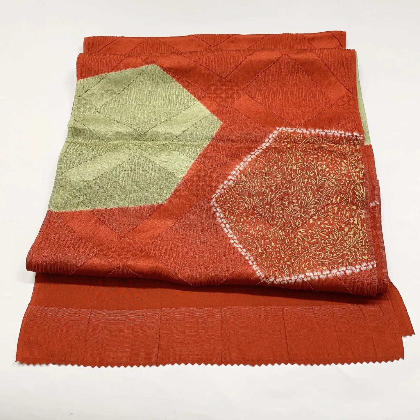 7429# Japanese Kimono Accessory Vintage Obiage and Obijime 2-piece Set Silk