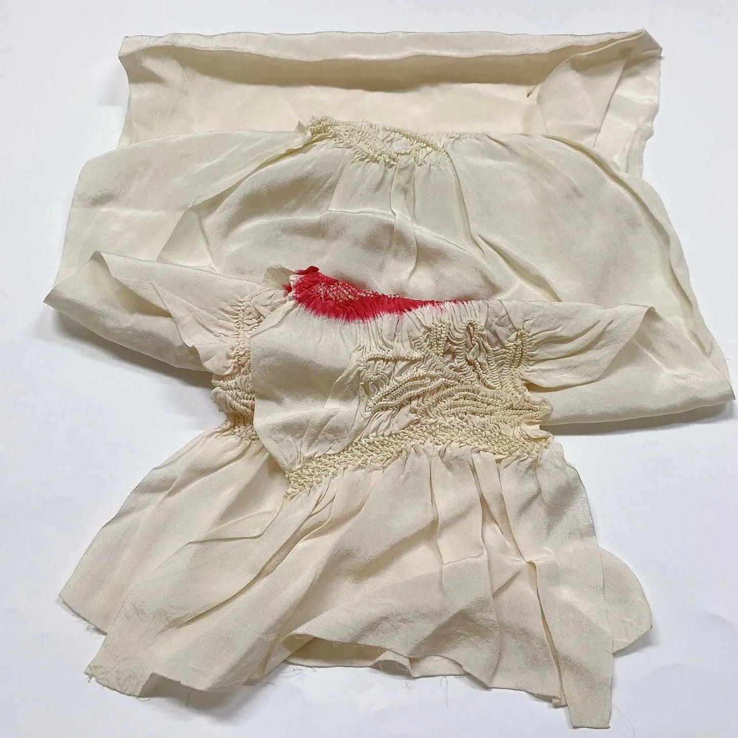 7414# Japanese Kimono Accessory Obiage and Obijime 2-piece Set Silk Shibori