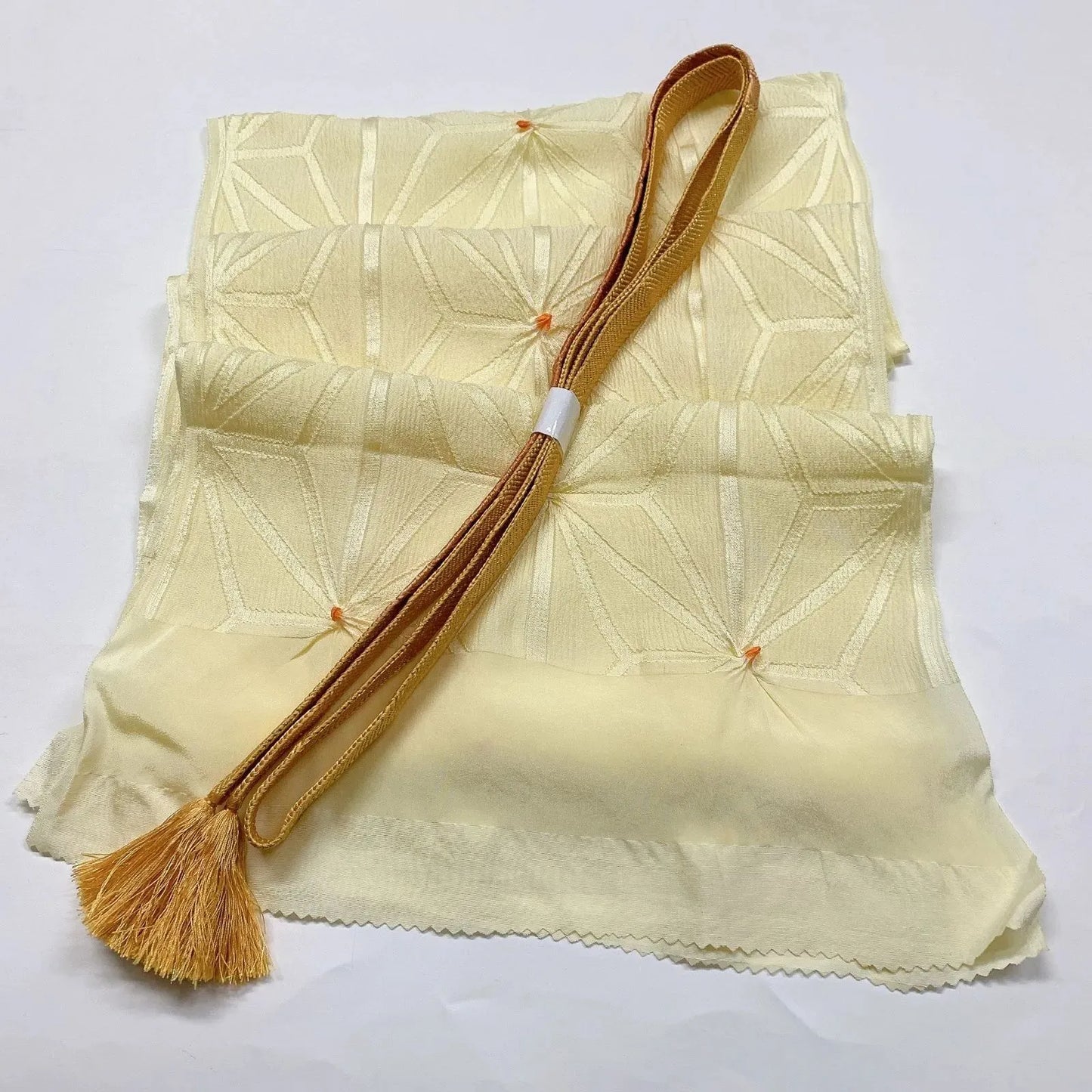 7416# Japanese Kimono Accessory Obiage and Obijime 2-piece Set Silk Shibori