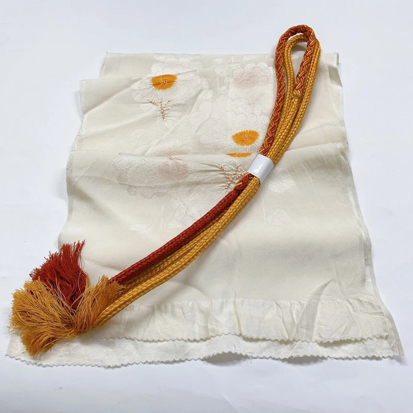 7432# Japanese Kimono Accessory Obiage and Obijime 2-piece Set Silk Shibori