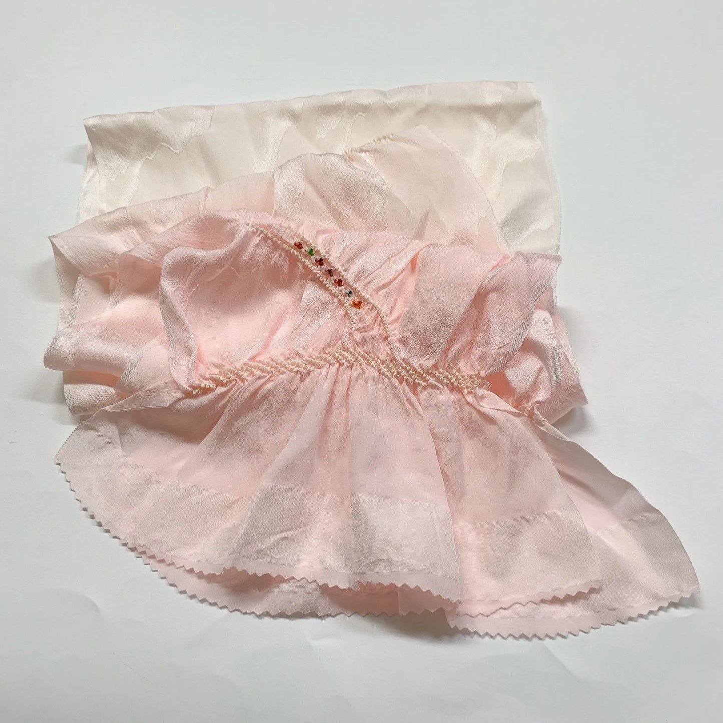 7434# Japanese Kimono Accessory Obiage and Obijime 2-piece Set Silk Shibori