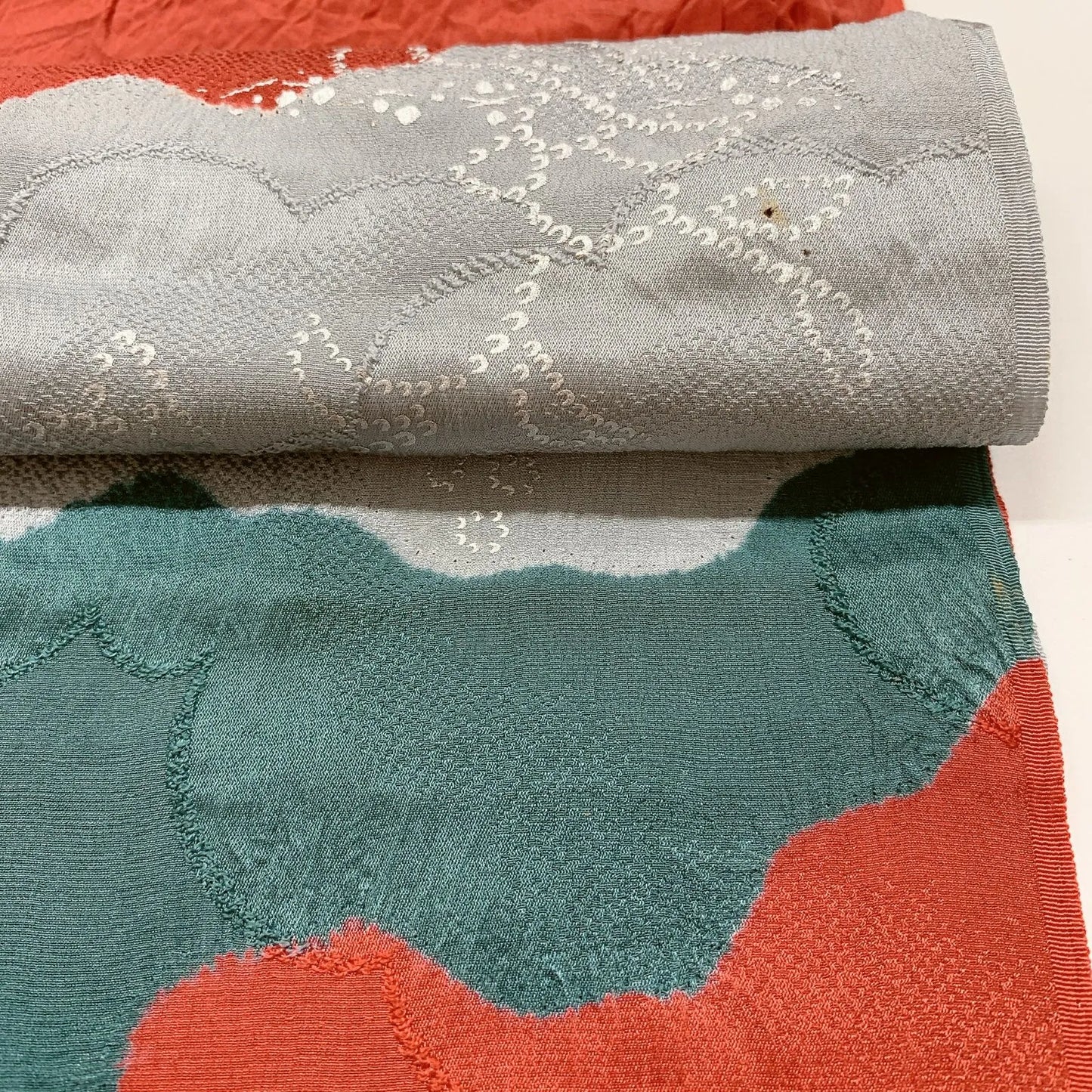 7465# Japanese Kimono Accessory Vintage Obiage and Obijime 2-piece Set Silk