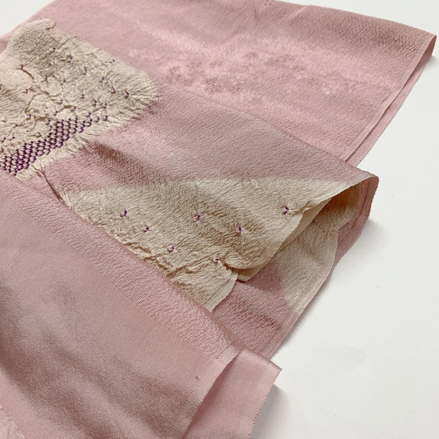 7466# Japanese Kimono Accessory Obiage and Obijime 2-piece Set Silk Shibori