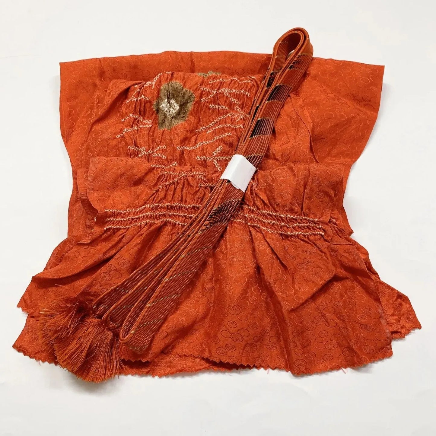 7423# Japanese Kimono Accessory Obiage and Obijime 2-piece Set Silk Shibori