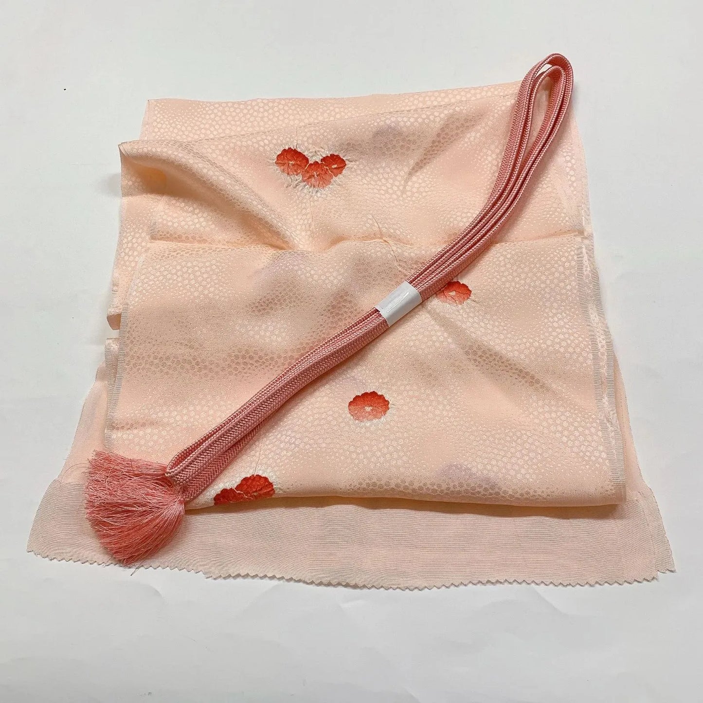 7426# Japanese Kimono Accessory Vintage Obiage and Obijime 2-piece Set Silk