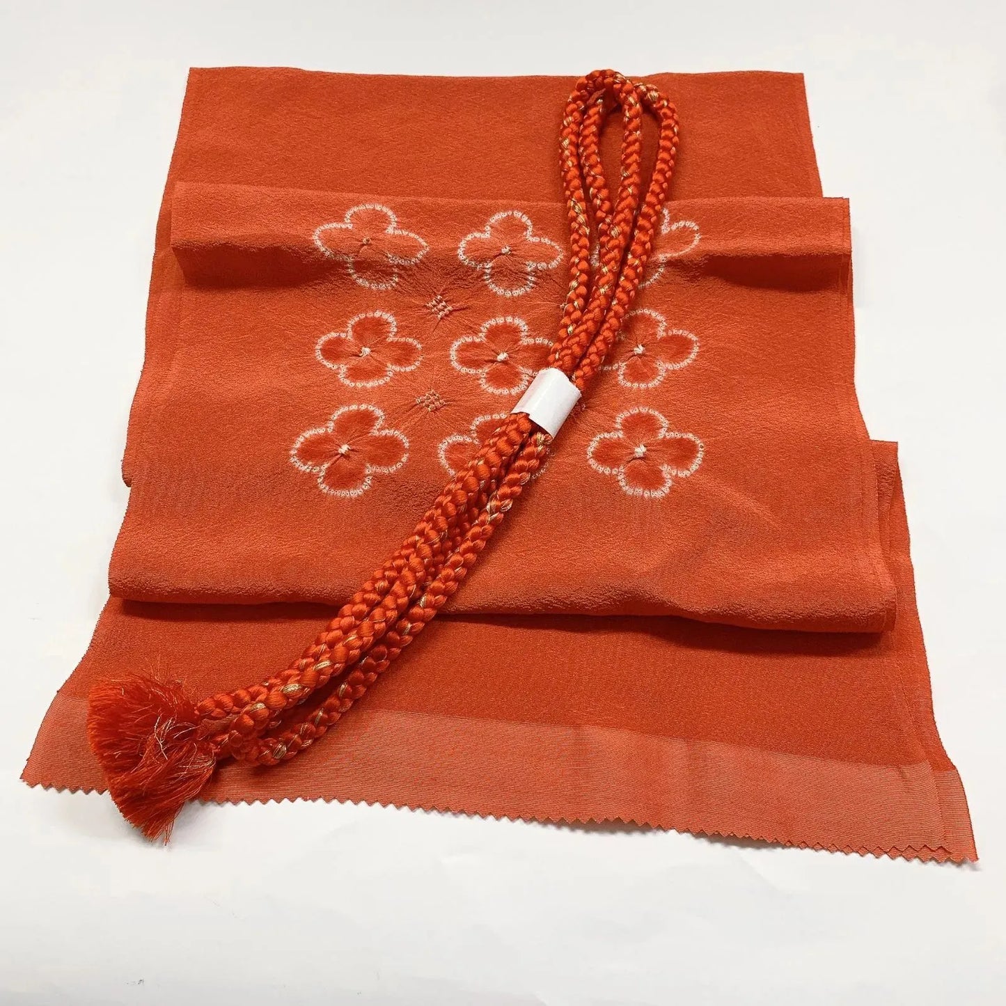 7433# Japanese Kimono Accessory Obiage and Obijime 2-piece Set Silk Shibori