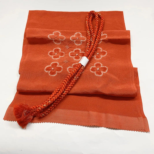 7433# Japanese Kimono Accessory Obiage and Obijime 2-piece Set Silk Shibori