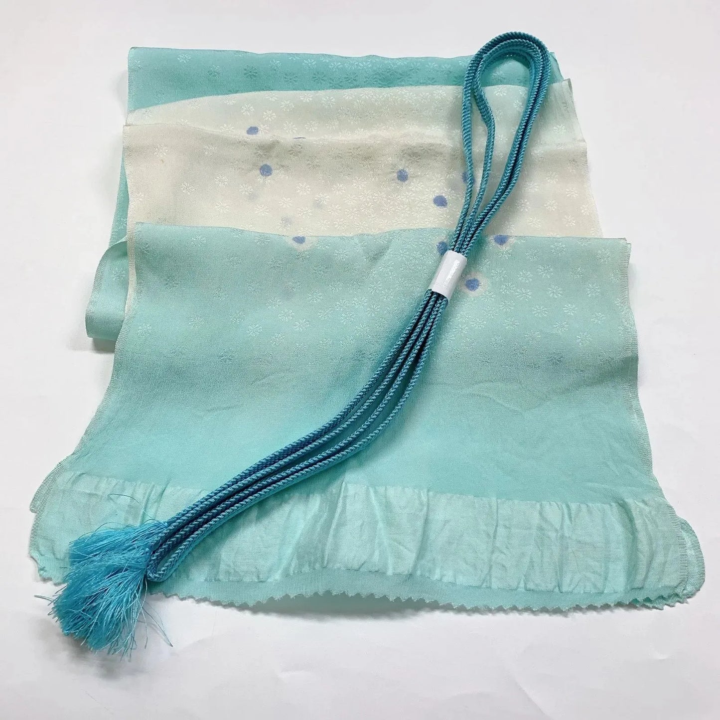 7437# Japanese Kimono Accessory Vintage Obiage and Obijime 2-piece Set Silk