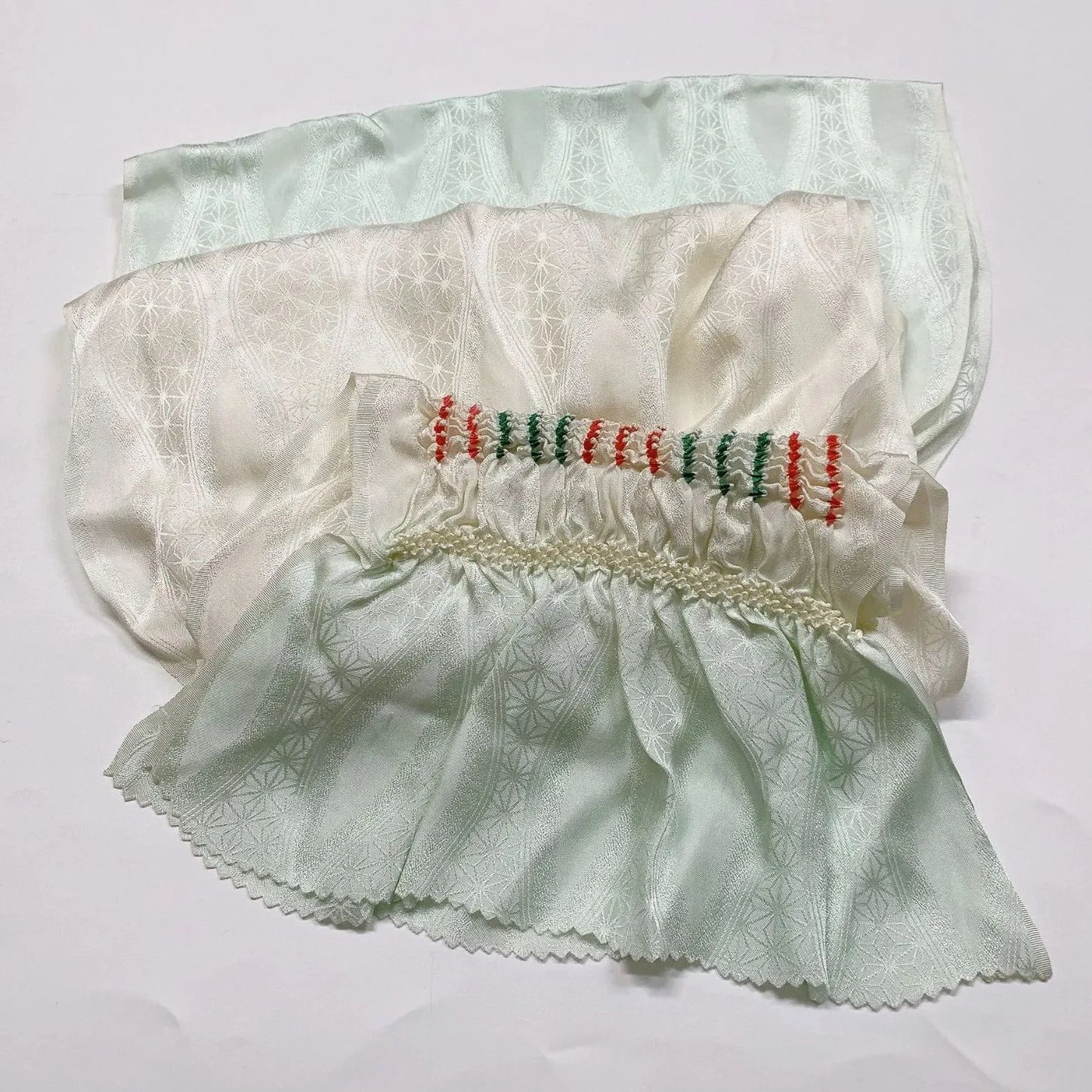 7439# Japanese Kimono Accessory Obiage and Obijime 2-piece Set Silk Shibori