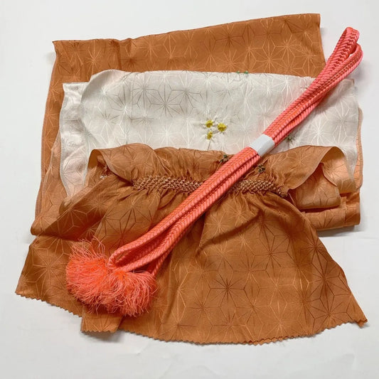 7440# Japanese Kimono Accessory Obiage and Obijime 2-piece Set Silk Shibori