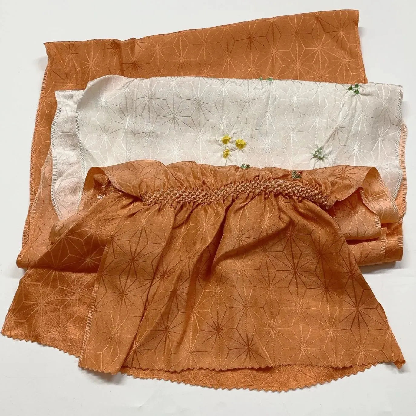 7440# Japanese Kimono Accessory Obiage and Obijime 2-piece Set Silk Shibori