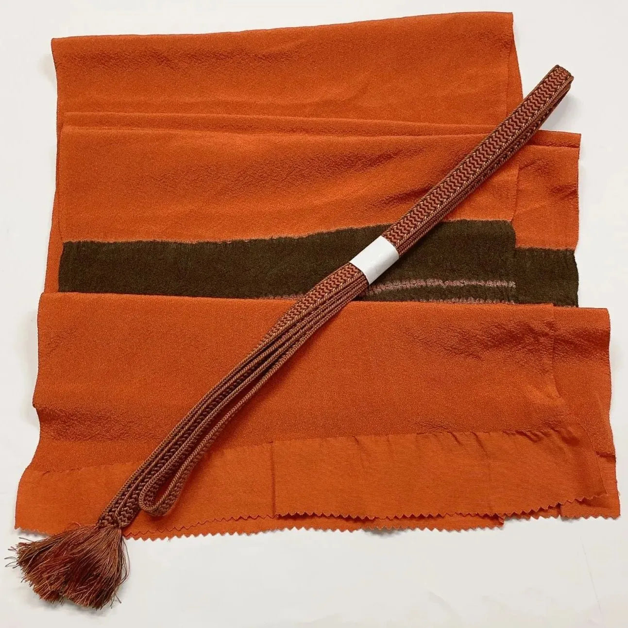 7444# Japanese Kimono Accessory Vintage Obiage and Obijime 2-piece Set Silk