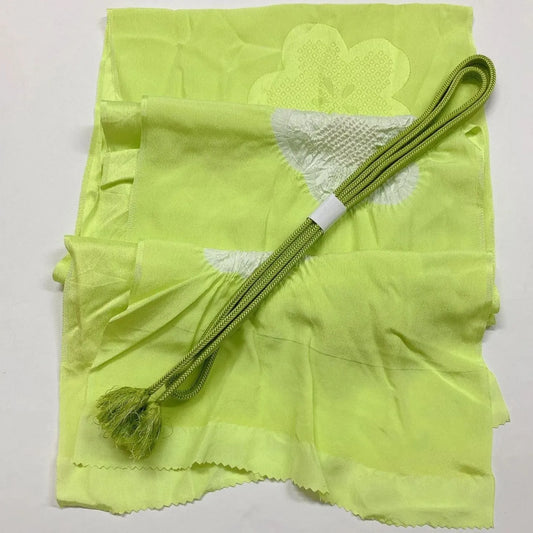 7446# Japanese Kimono Accessory Obiage and Obijime 2-piece Set Silk Shibori