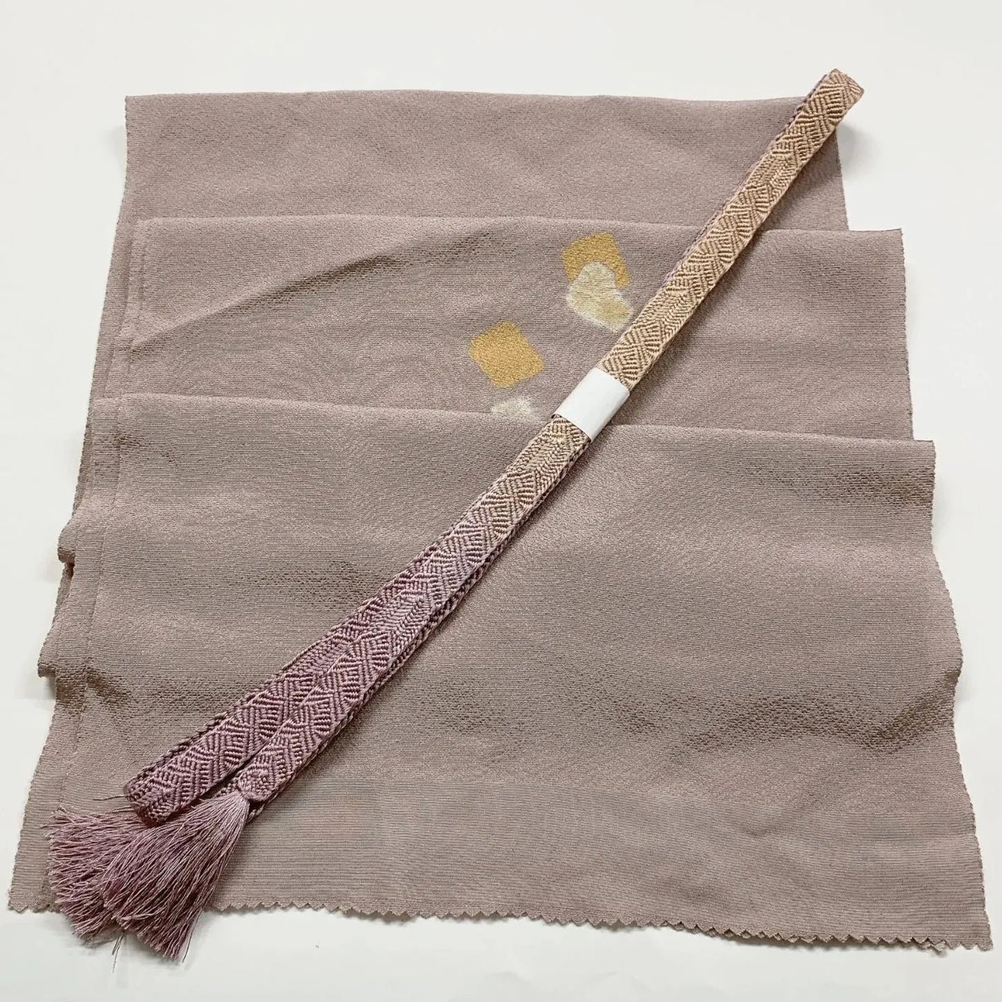 7447# Japanese Kimono Accessory Vintage Obiage and Obijime 2-piece Set Silk