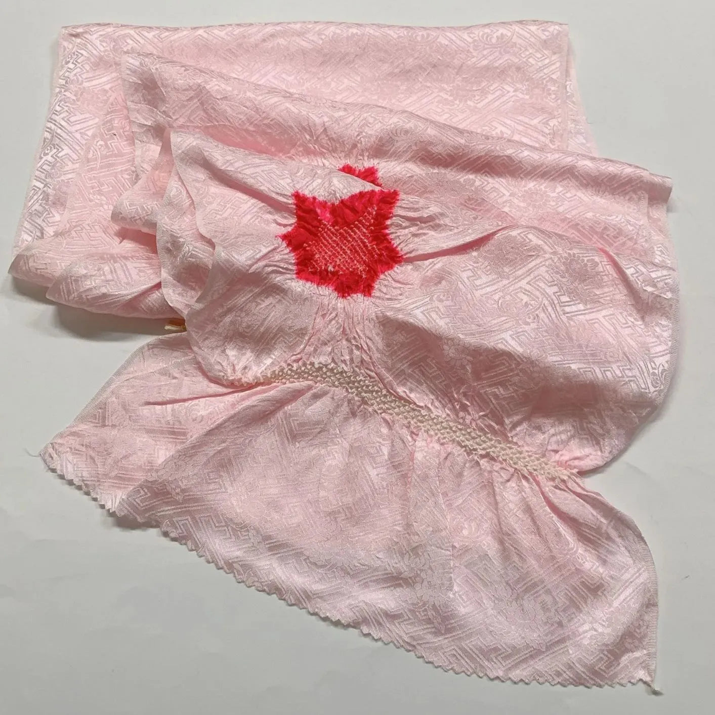 7448# Japanese Kimono Accessory Obiage and Obijime 2-piece Set Silk Shibori