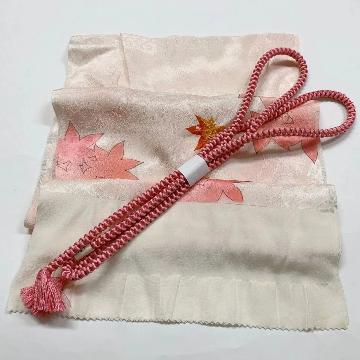 7450# Japanese Kimono Accessory Obiage and Obijime 2-piece Set Silk Shibori