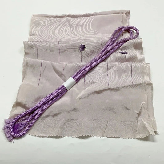 7451# Japanese Kimono Accessory Obiage and Obijime 2-piece Set Silk Shibori