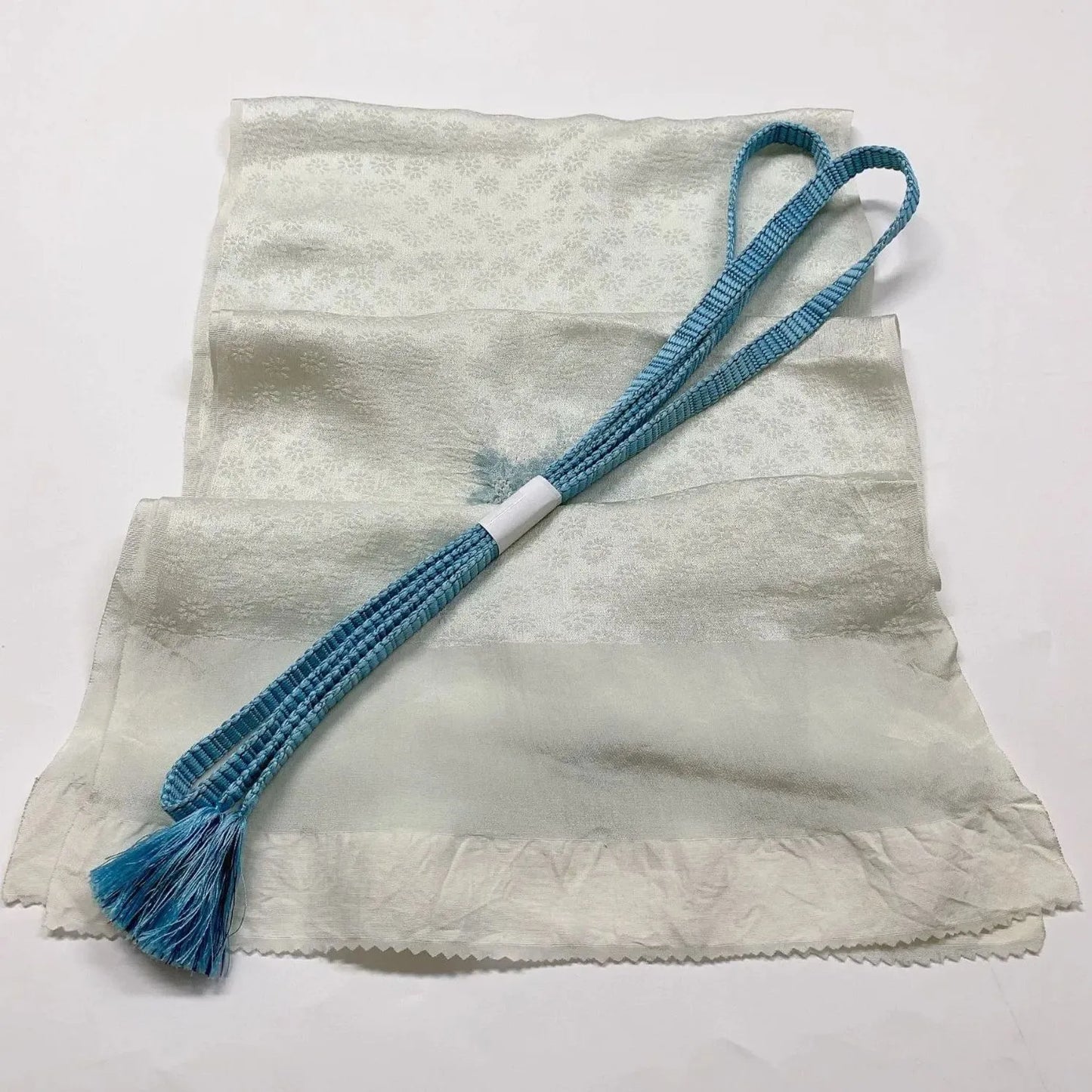 7453# Japanese Kimono Accessory Obiage and Obijime 2-piece Set Silk Shibori
