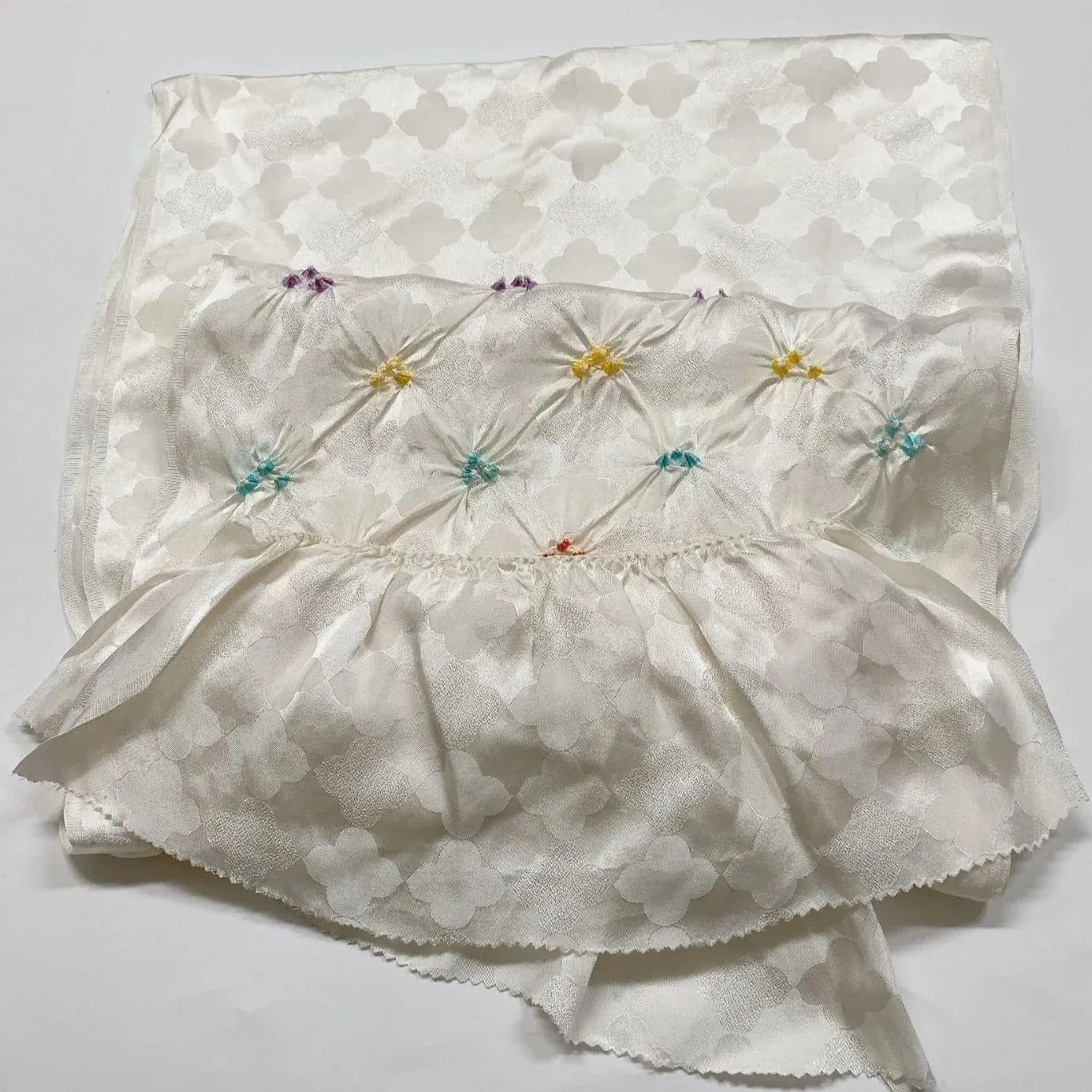 7454# Japanese Kimono Accessory Obiage and Obijime 2-piece Set Silk Shibori
