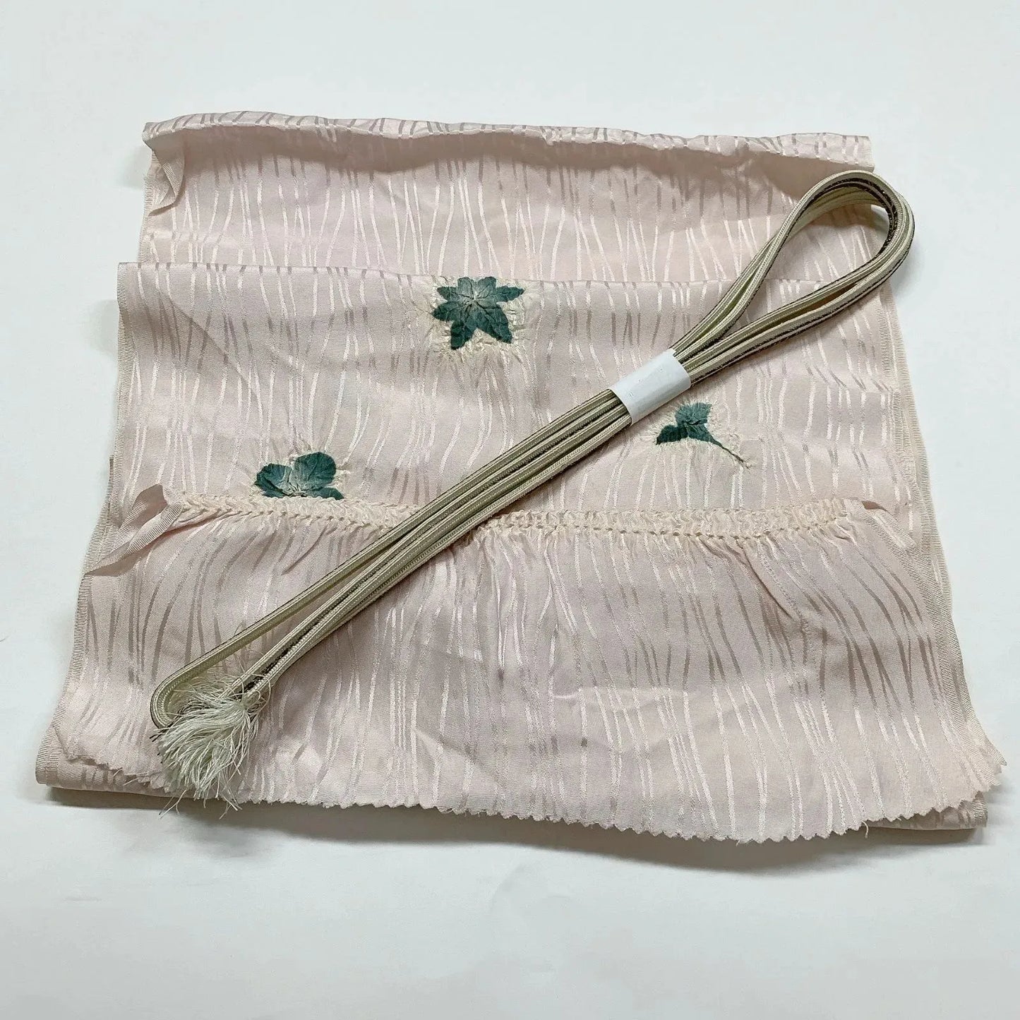 7456# Japanese Kimono Accessory Obiage and Obijime 2-piece Set Silk Shibori