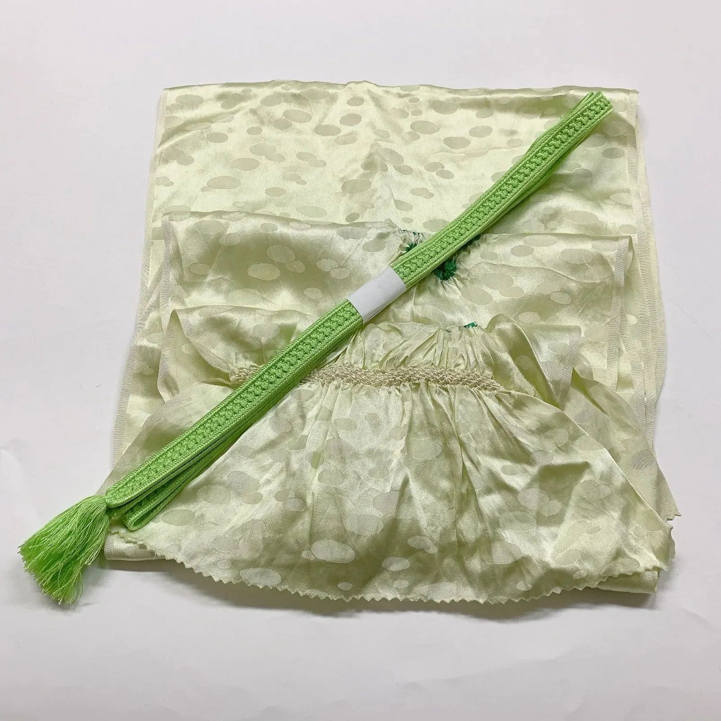 7457# Japanese Kimono Accessory Obiage and Obijime 2-piece Set Silk Shibori