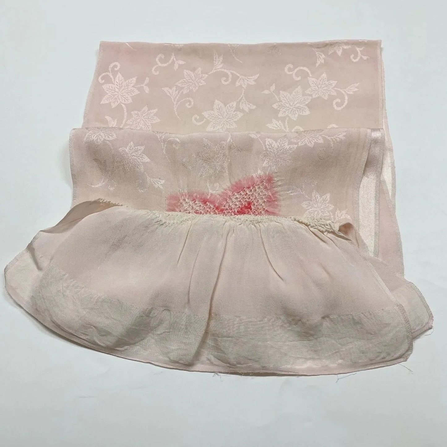 7459# Japanese Kimono Accessory Vintage Obiage and Obijime 2-piece Set Silk