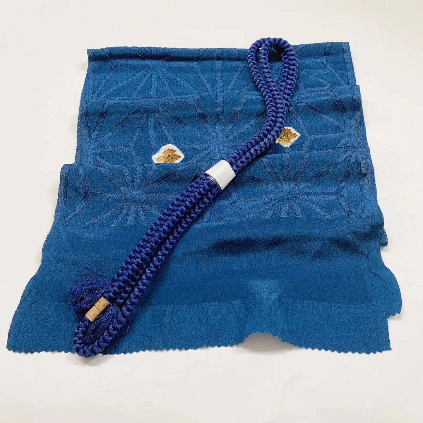 7460# Japanese Kimono Accessory Obiage and Obijime 2-piece Set Silk Shibori