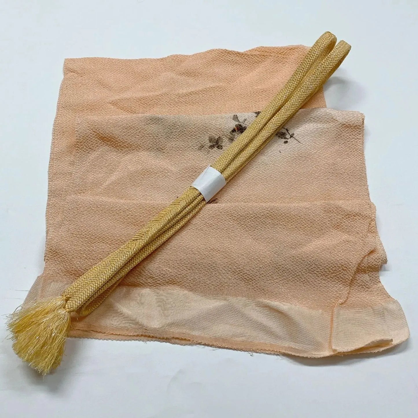 7462# Japanese Kimono Accessory Obiage and Obijime 2-piece Set Silk Shibori