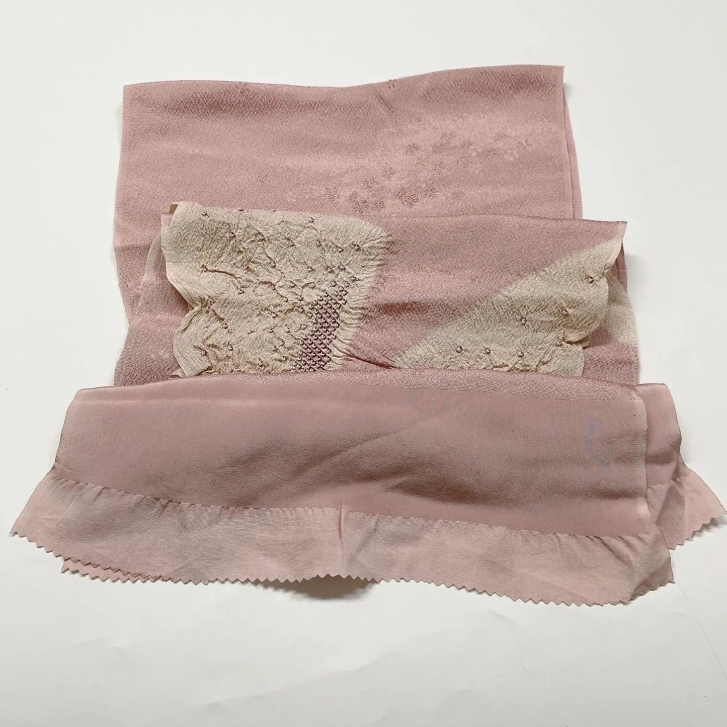 7466# Japanese Kimono Accessory Obiage and Obijime 2-piece Set Silk Shibori