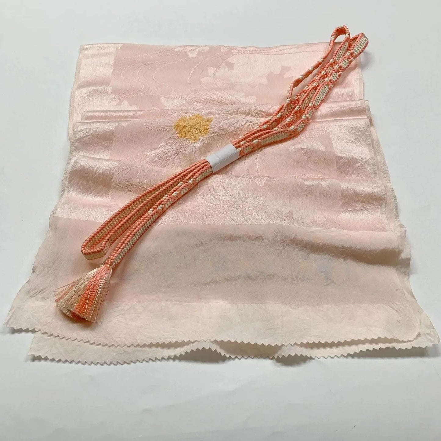 7467# Japanese Kimono Accessory Obiage and Obijime 2-piece Set Silk Shibori