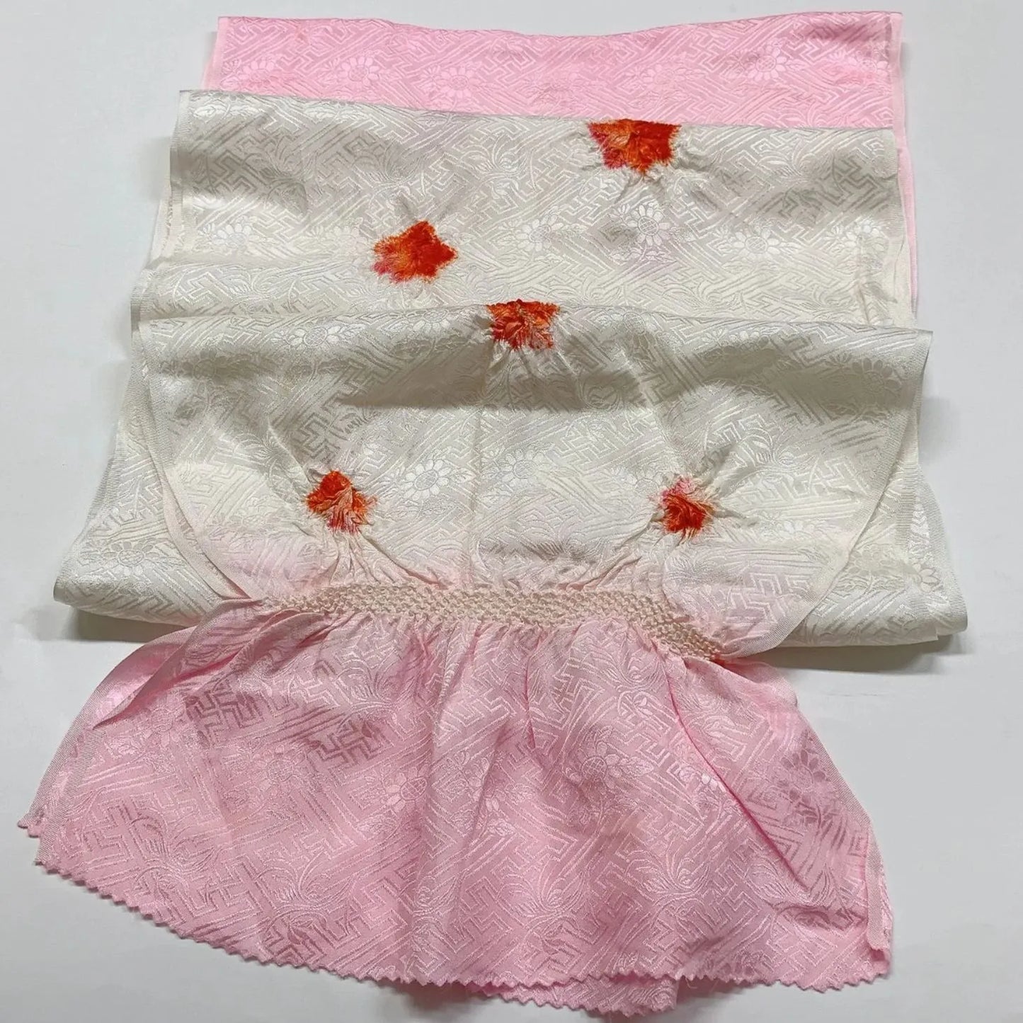 7468# Japanese Kimono Accessory Obiage and Obijime 2-piece Set Silk Shibori