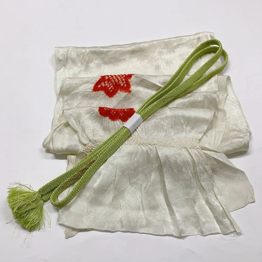 7469# Japanese Kimono Accessory Obiage and Obijime 2-piece Set Silk Shibori