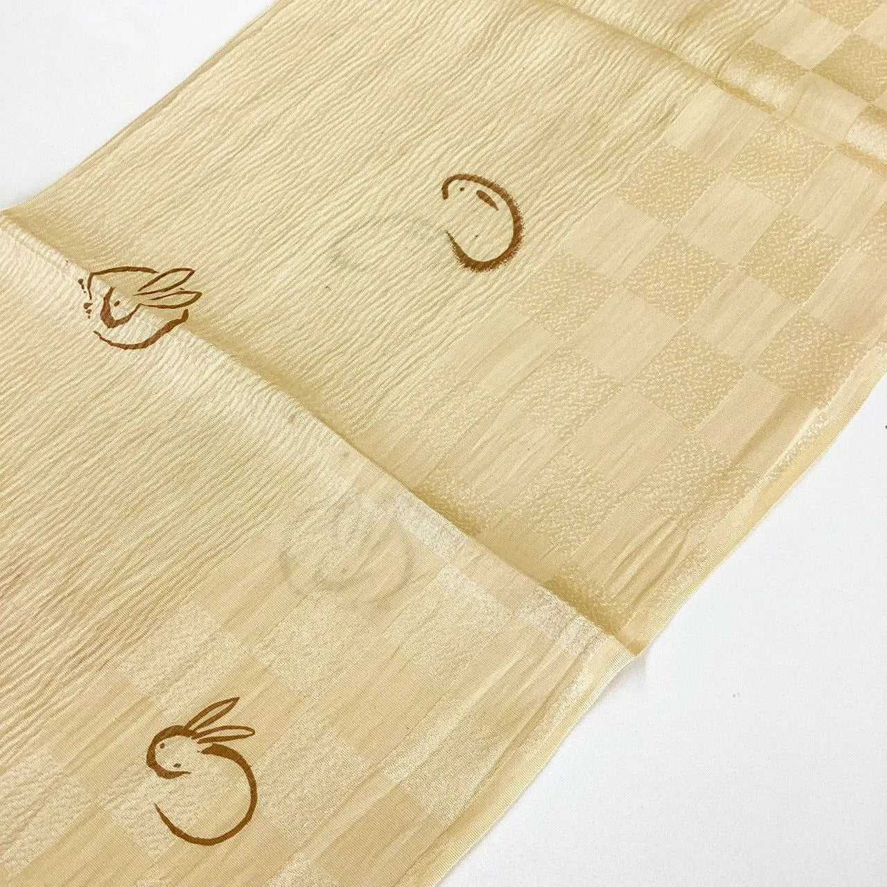 7549# Japanese Kimono Accessory Vintage Obiage and Obijime 2-piece Set Silk