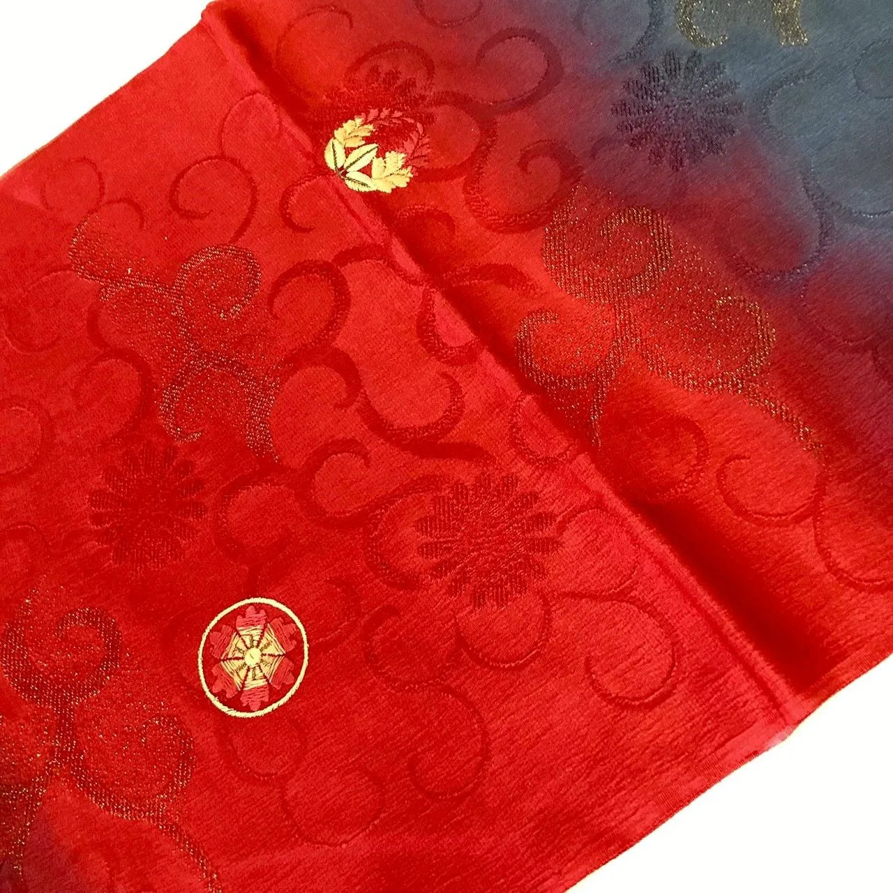 7562# Japanese Kimono Accessory Vintage Obiage and Obijime 2-piece Set Silk