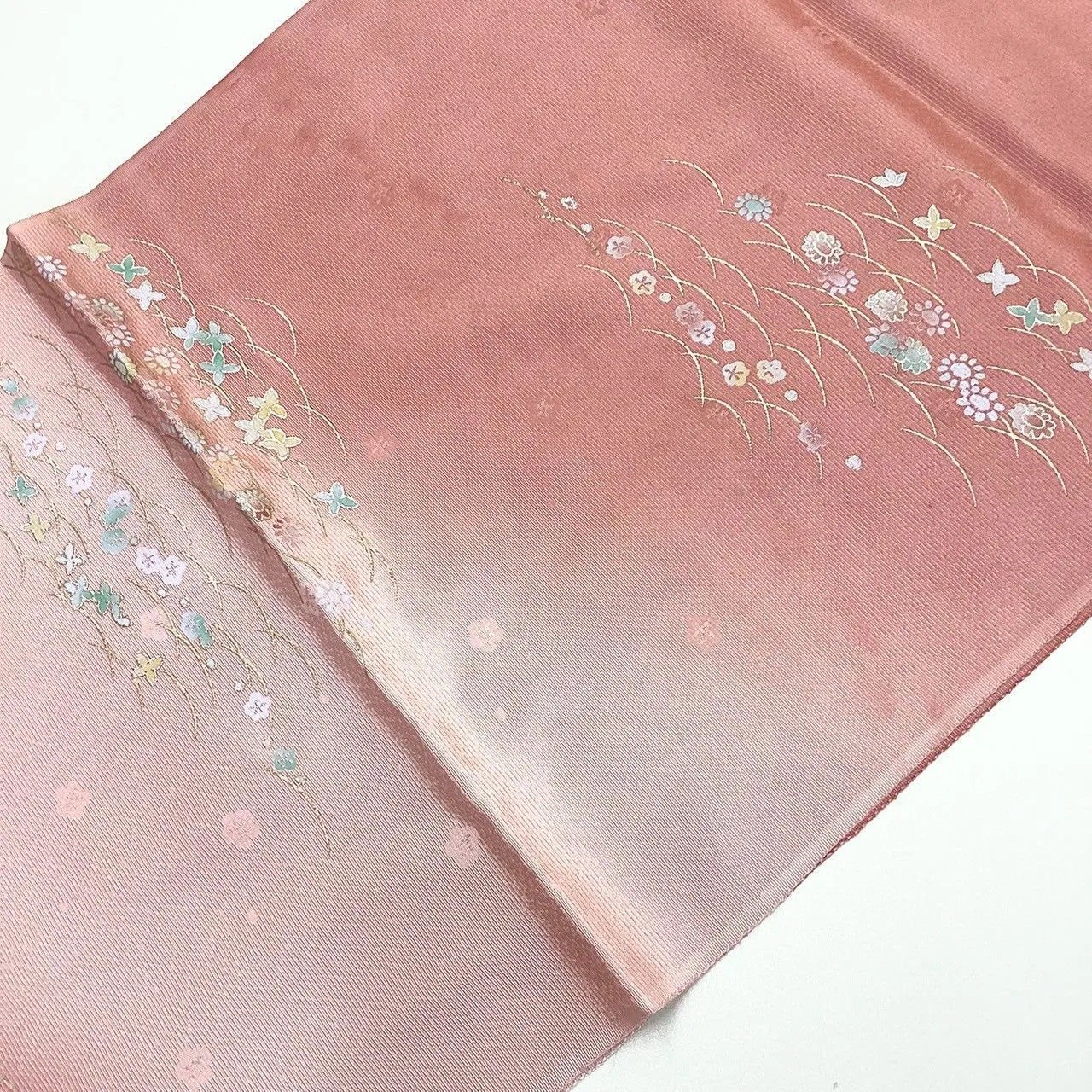 7567# Japanese Kimono Accessory Vintage Obiage and Obijime 2-piece Set Silk