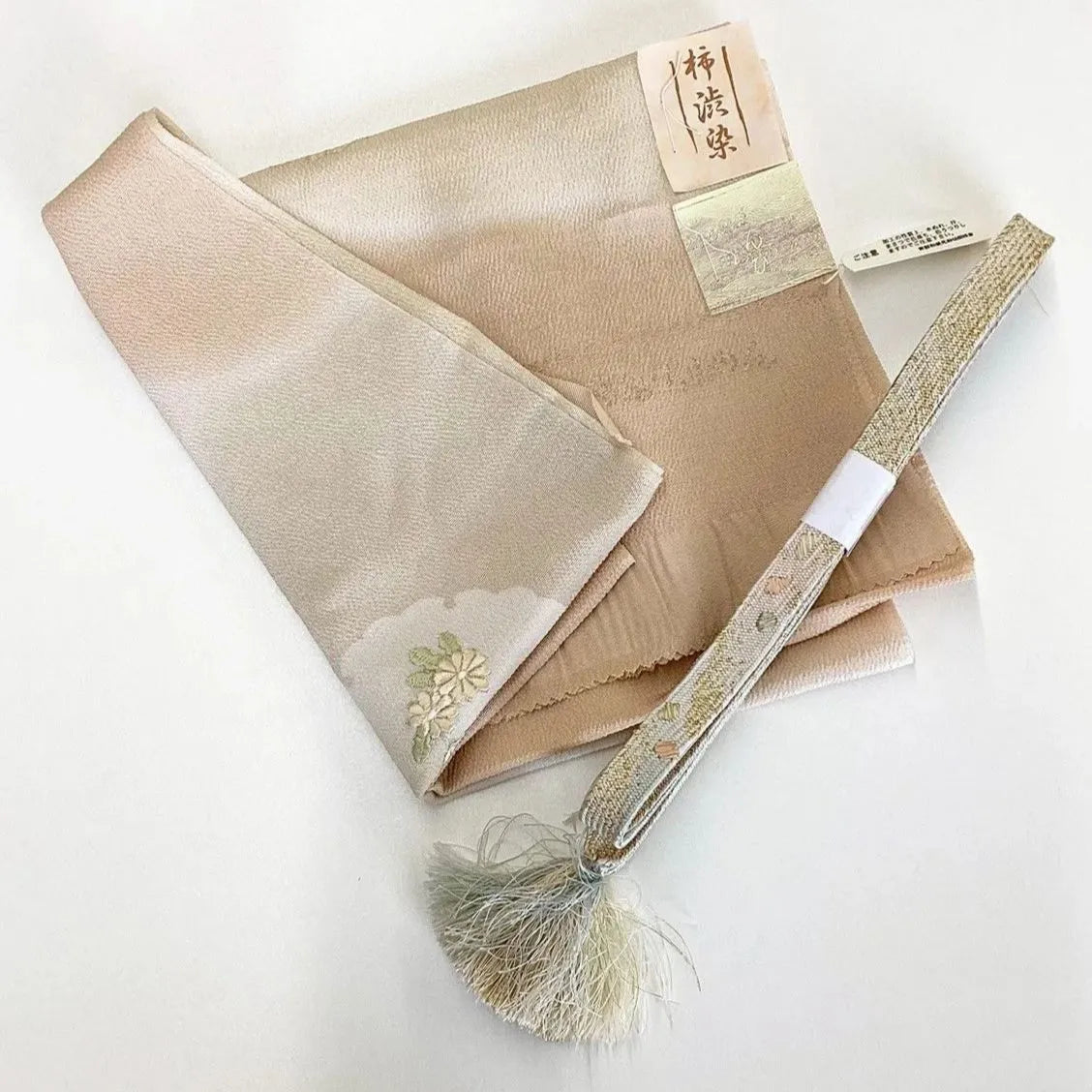 7545# Japanese Kimono Accessory Vintage Obiage and Obijime 2-piece Set Silk