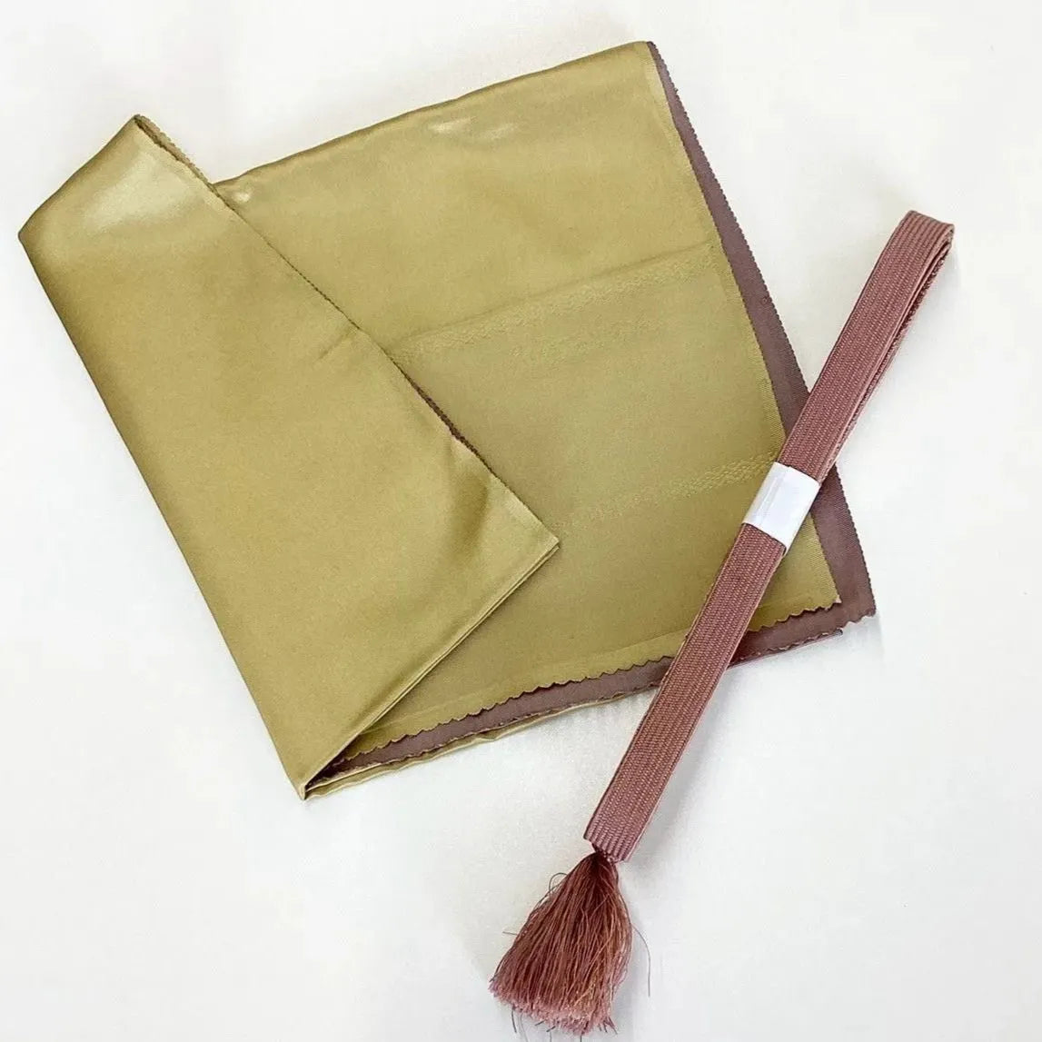 7547# Japanese Kimono Accessory Vintage Obiage and Obijime 2-piece Set Silk
