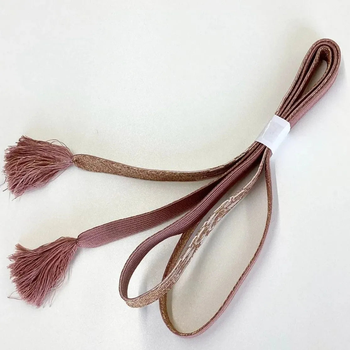 7547# Japanese Kimono Accessory Vintage Obiage and Obijime 2-piece Set Silk