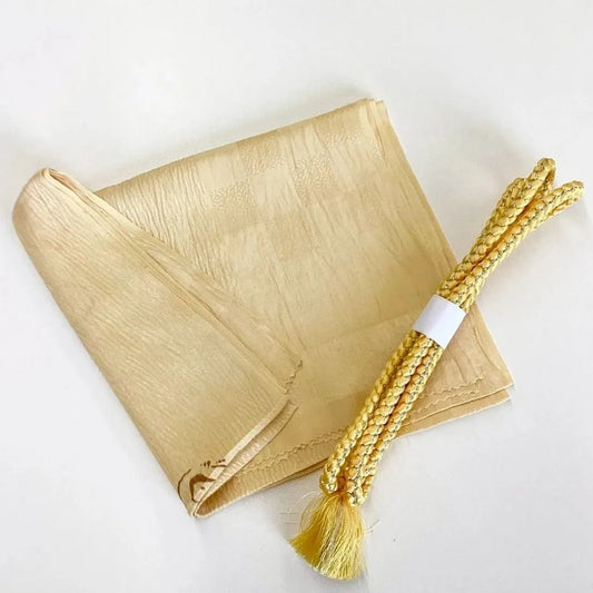 7549# Japanese Kimono Accessory Vintage Obiage and Obijime 2-piece Set Silk