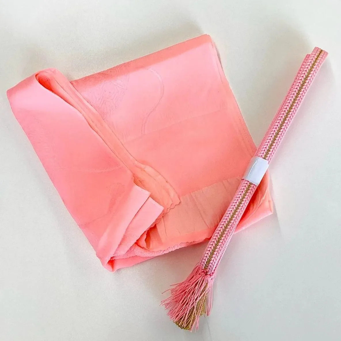 7555# Japanese Kimono Accessory Vintage Obiage and Obijime 2-piece Set Silk