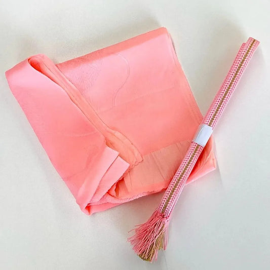 7555# Japanese Kimono Accessory Vintage Obiage and Obijime 2-piece Set Silk