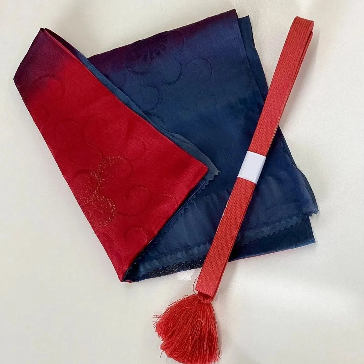 7562# Japanese Kimono Accessory Vintage Obiage and Obijime 2-piece Set Silk