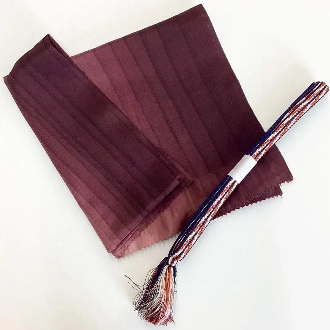 7568# Japanese Kimono Accessory Vintage Obiage and Obijime 2-piece Set Silk