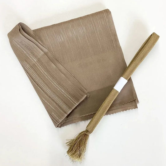 7569# Japanese Kimono Accessory Vintage Obiage and Obijime 2-piece Set Silk