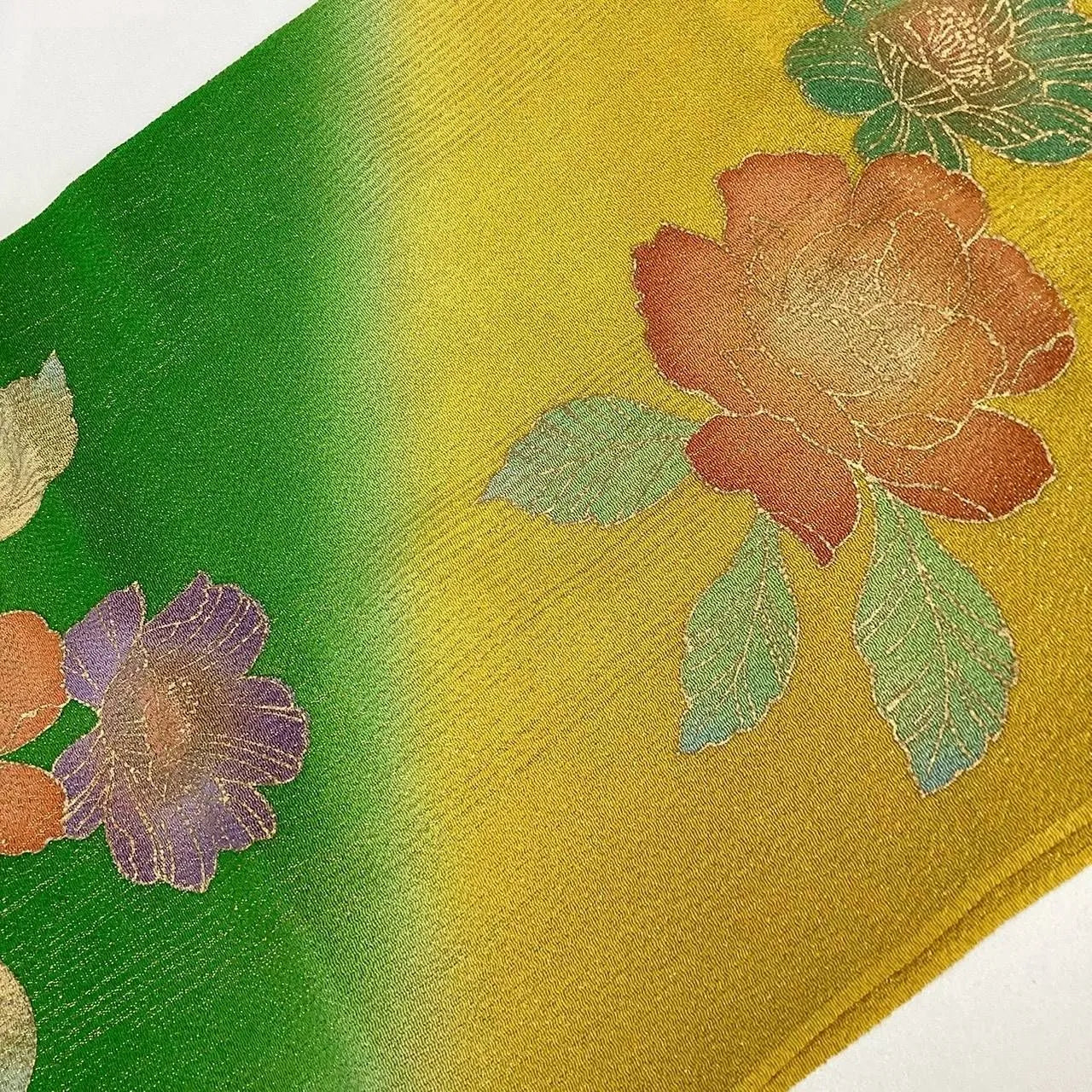 7579# Japanese Kimono Accessory Vintage Obiage and Obijime 2-piece Set Silk