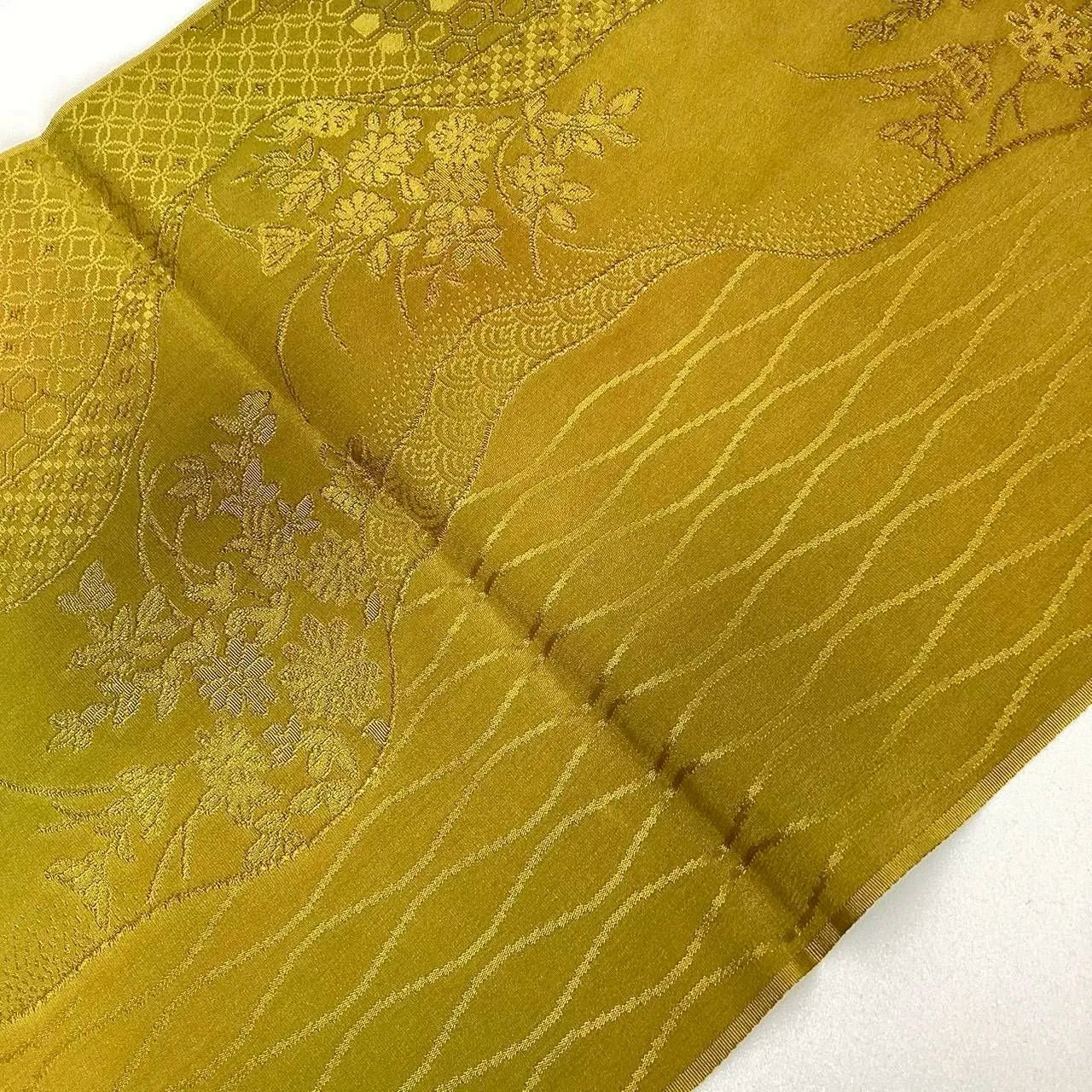 7589# Japanese Kimono Accessory Vintage Obiage and Obijime 2-piece Set Silk