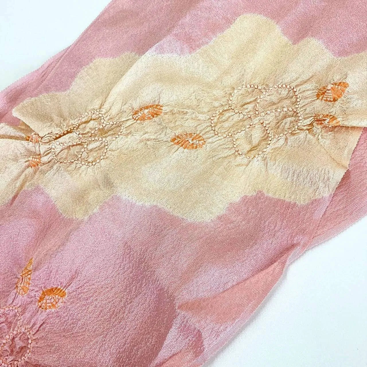 7592# Japanese Kimono Accessory Vintage Obiage and Obijime 2-piece Set Silk