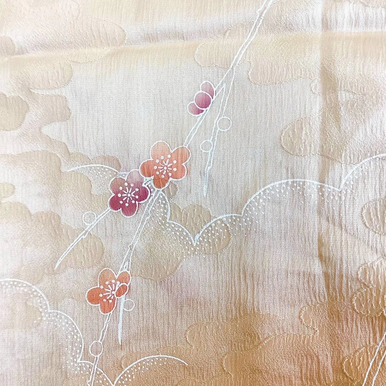 7593# Japanese Kimono Accessory Vintage Obiage and Obijime 2-piece Set Silk