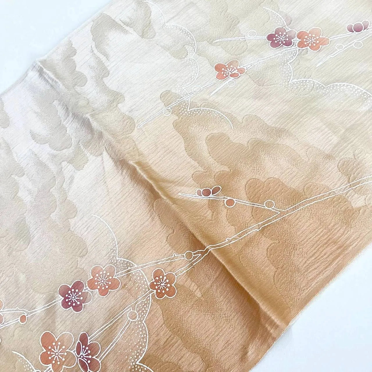 7593# Japanese Kimono Accessory Vintage Obiage and Obijime 2-piece Set Silk