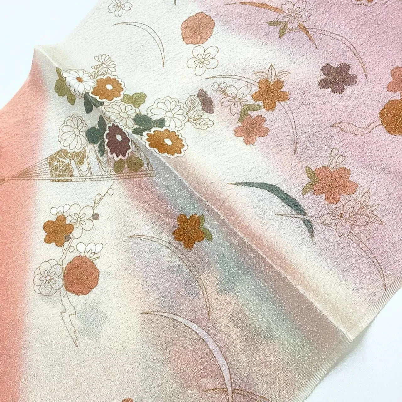 7602# Japanese Kimono Accessory Vintage Obiage and Obijime 2-piece Set Silk